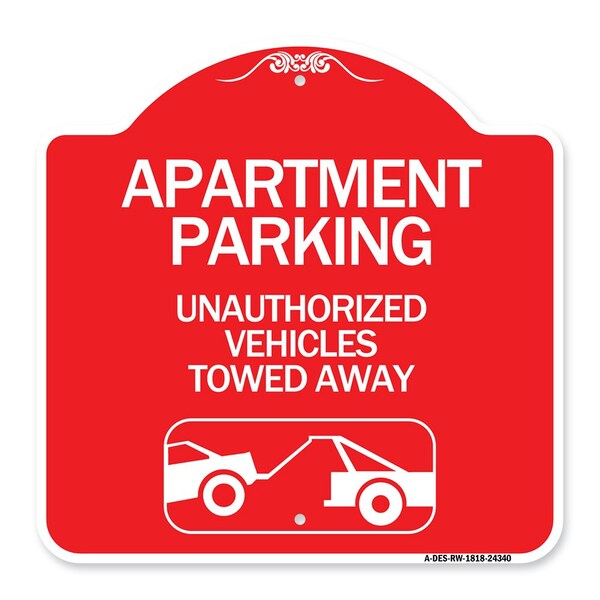 Apartment Parking Unauthorized Vehicles Towed Away With Car Tow Graphic, A-DES-RW-1818-24340